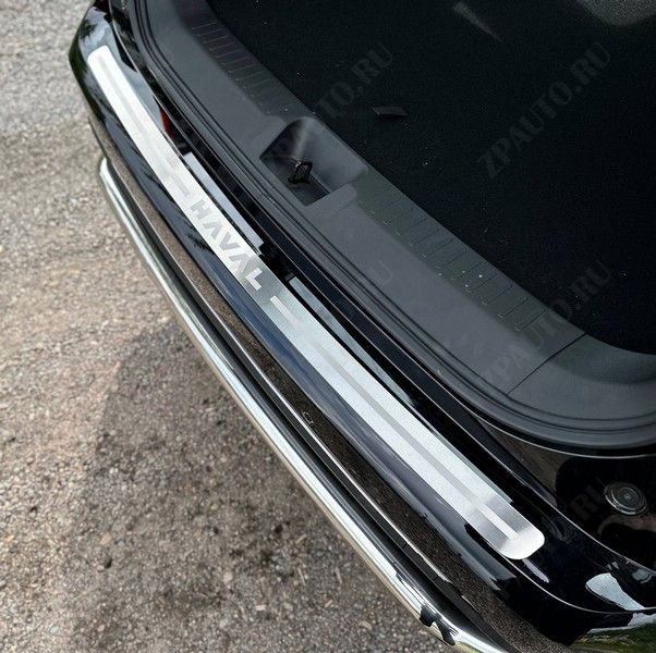 Накладка на задний бампер (лист шлифованный надпись Haval) Haval H7 2.0 4WD 2024 арт. HAVH724-03