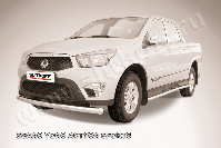 Защита переднего бампера d76 SsangYong Actyon Sport (2012-2016) Black Edition, Slitkoff, арт. SYAS002BE