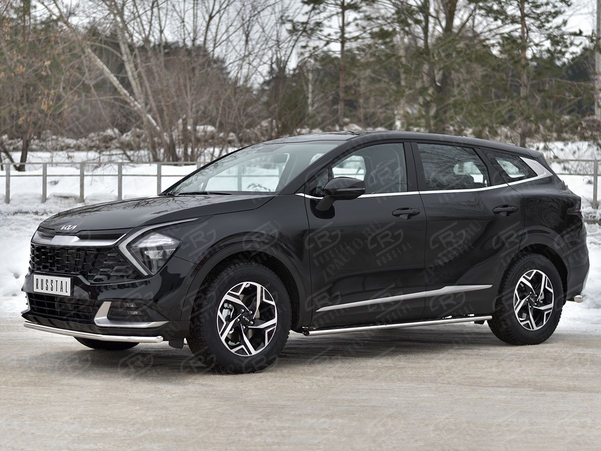 KIA SPORTAGE 2021- Защита переднего бампера d42 секции (кроме STYLE AND X-LINE) KSZ-004025