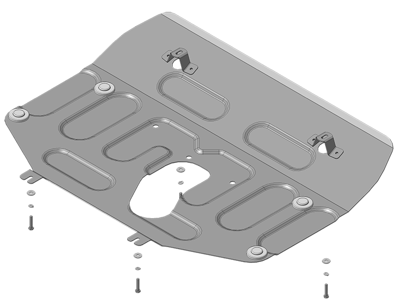 Защита стальная Мотодор (Двигатель, Коробка переключения передач), 2 мм, сталь для Geely Atlas 2017- арт. 74202