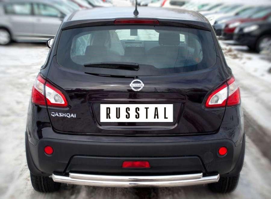 Защита заднего бампера d57/42 для Nissan Qashqai 2010, Slitkoff QNZ-000774