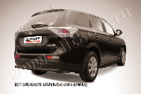 Защита заднего бампера d57 короткая черная Mitsubishi Outlander (2012-2015) , Slitkoff, арт. MOUT13-011B