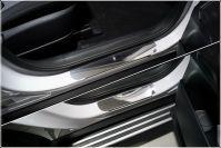 Накладки на пороги (лист зеркальный) 4шт для автомобиля Hyundai Santa Fe 2021- TCC Тюнинг арт. HYUNSF21-01