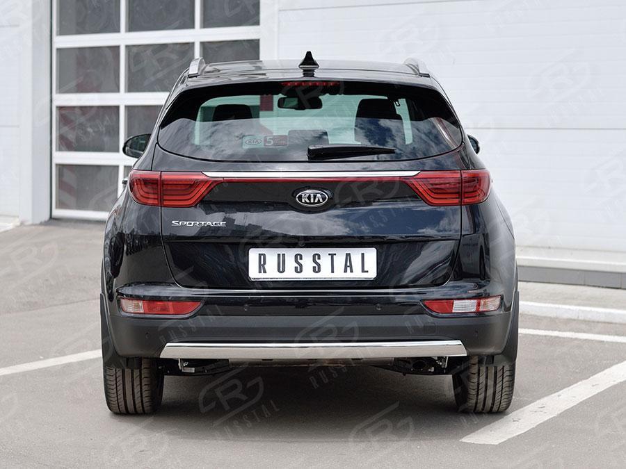 Защита заднего бампера d75х42 Kia Sportage 2016, Slitkoff KSZ-002292