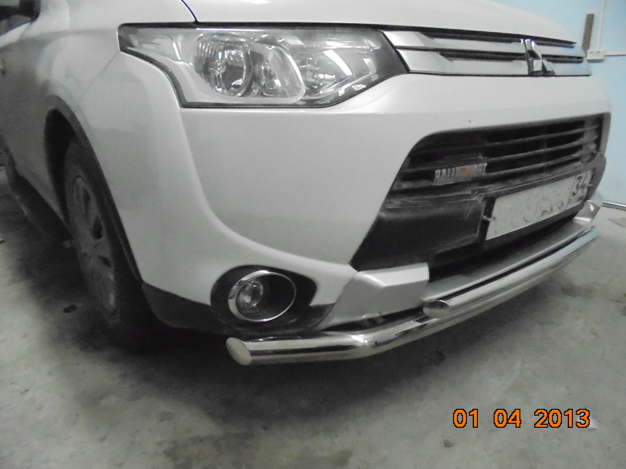 Защита переднего бампера двойная d60/42 для Mitsubishi Outlander 2015, MSO.15.03, Россия