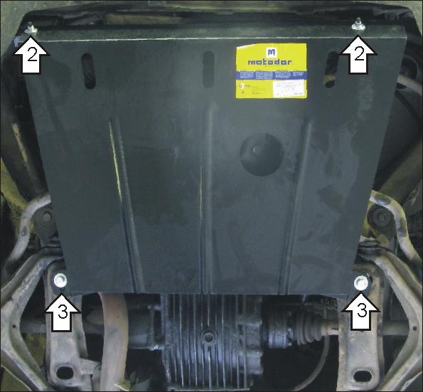 Защита стальная Мотодор (Двигатель), 2 мм, Сталь для Audi 80 1991-1996 арт. 00112