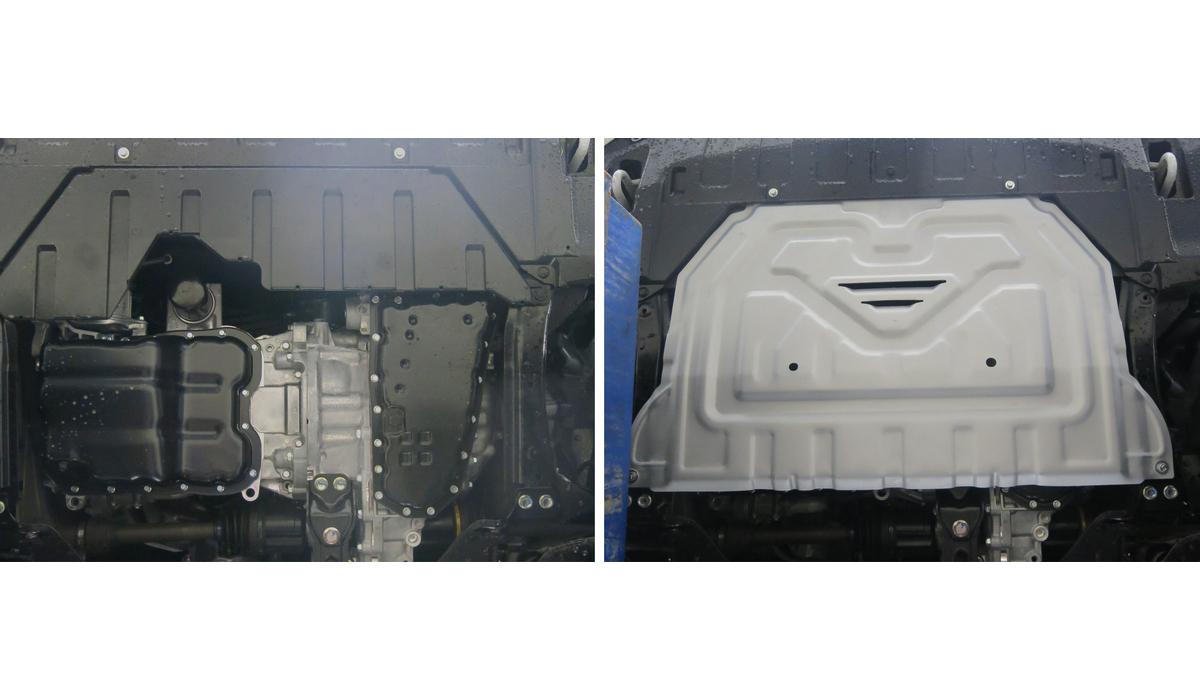Защита картера и КПП AutoMax для Mitsubishi Outlander III 2012-2018, алюминий 2.5 мм, с крепежом, AM333.4036.1