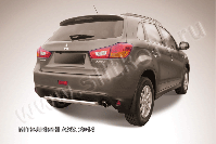Защита заднего бампера d57 короткая Mitsubishi ASX (2012-2016) Black Edition, Slitkoff, арт. MAS14-014BE