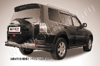 Защита заднего бампера d76+d42 двойная черная Mitsubishi Pajero IV (2006-2023) , Slitkoff, арт. MPJ015B