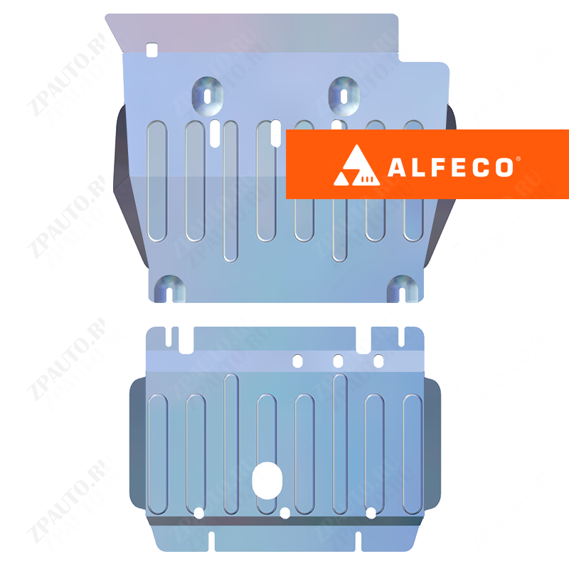 Защита  радиатора и картера (2 части) Toyota Tacoma Double Cab (N200) 2012-2015 V-4,0 4WD, ALFeco, алюминий 4мм, арт. ALF24142al