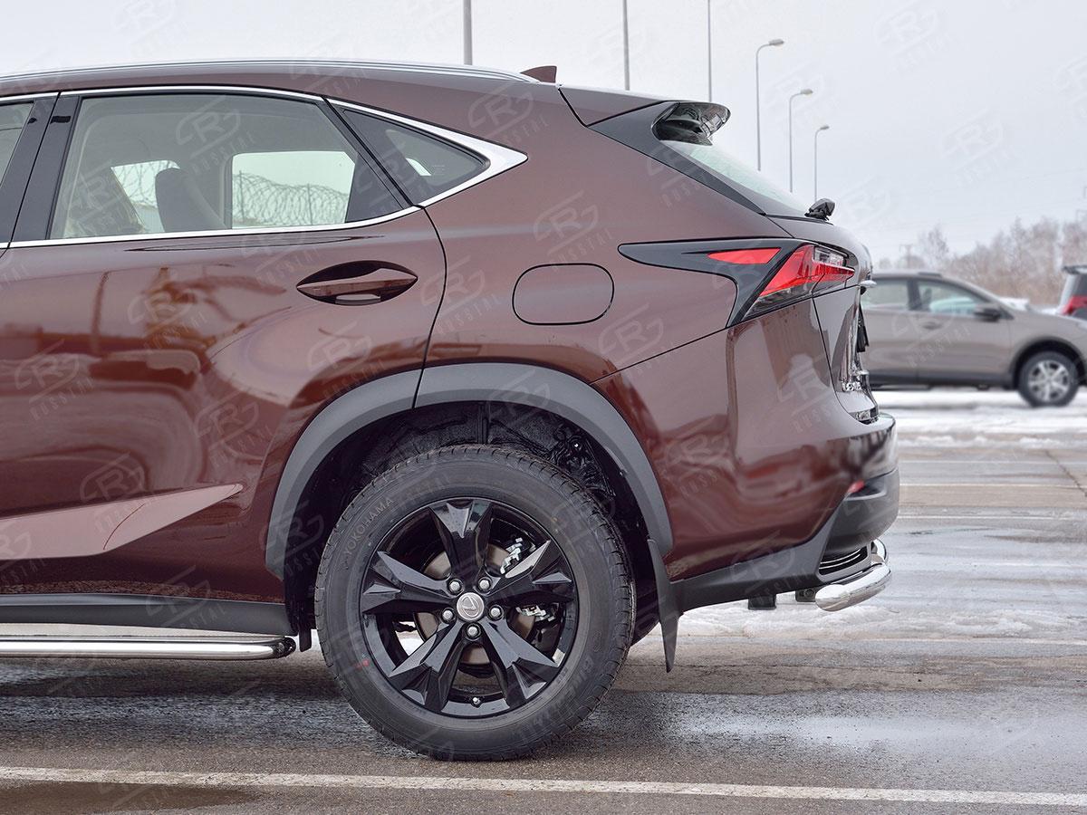 Защита заднего бампера d57 ступень Lexus NX 2014, Slitkoff LNXZ-002586
