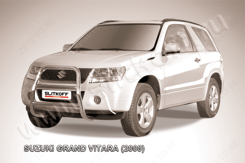 Кенгурятник d57 высокий Suzuki Grand Vitara 3 doors (2008-2012) Black Edition, Slitkoff, арт. SGV3D08004BE