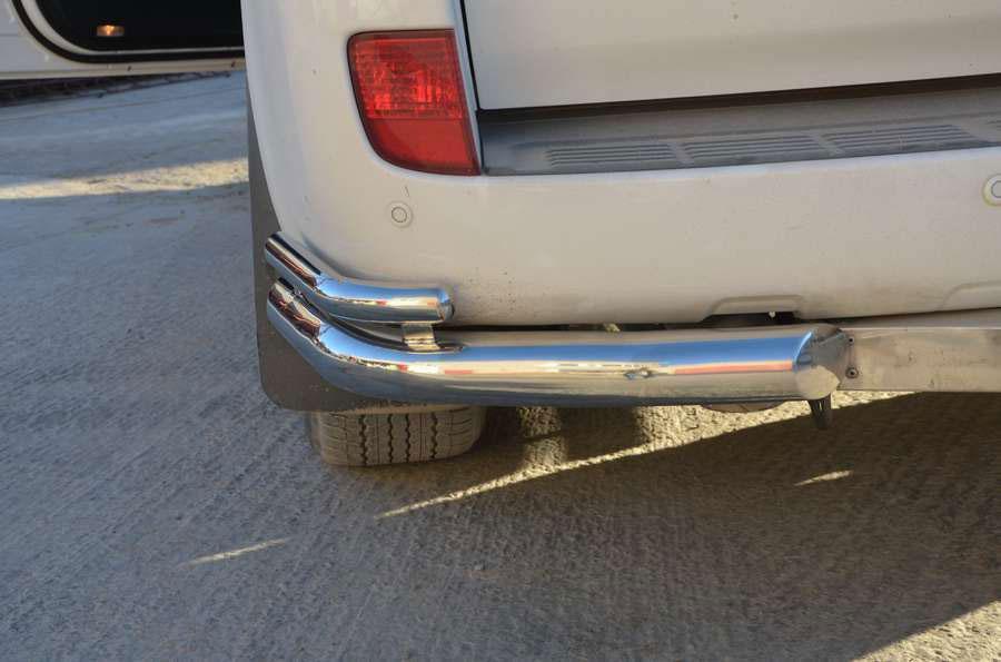 Защита заднего бампера угловая двойная d76/42 для Toyota Land Cruiser 200 2012, TLC200.13.20-1, Россия