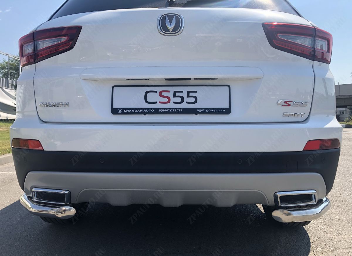 Защита заднего бампера угловая для автомобиля  CHANGAN CS55 2018- арт. CGCS55.18.17