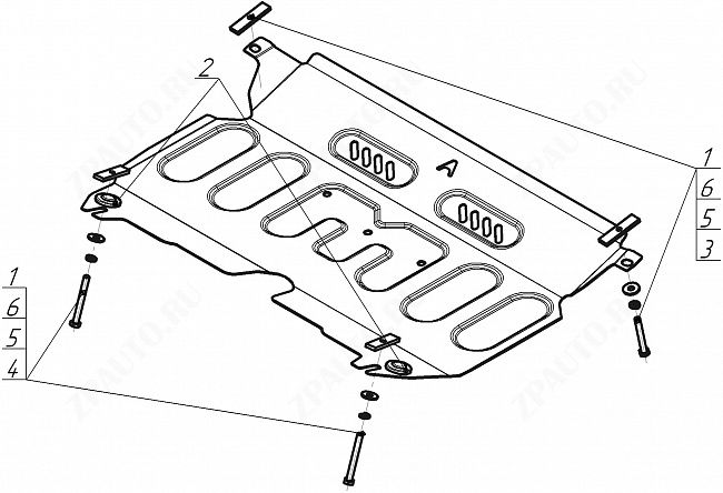 Защита АвтоСтандарт (Двигатель, Коробка переключения передач), сталь для Toyota Venza  2012-2017 арт.52502