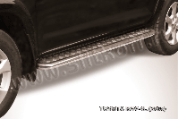 Защита порогов d57 с листом Toyota Rav-4 L (2005-2010) Black Edition, Slitkoff, арт. TR409L-016BE