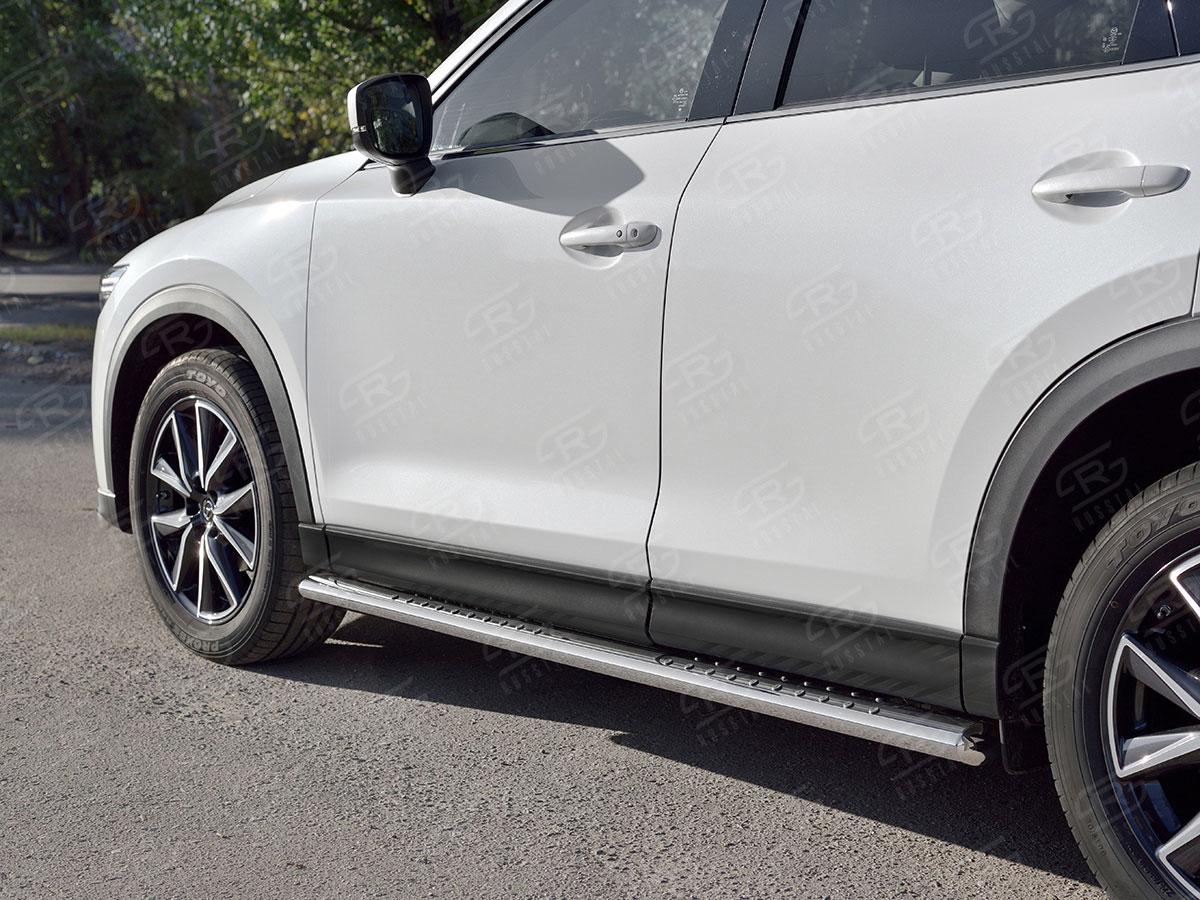 Пороги труба 120х60 овал с проступью Mazda CX-5 2017, Русталь M5O-002794, Slitkoff