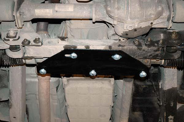 Стальная защита картера и КПП на SsangYong Rexton автомат. КПП, сталь 2,5 мм, Sheriff (Шериф) 29.1058