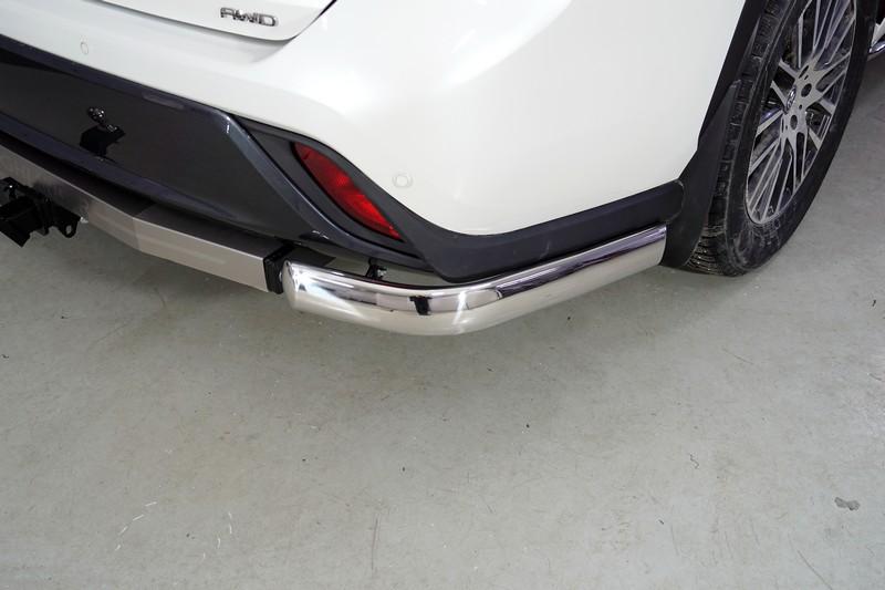 Защита задняя (уголки овальные) 75х42 мм для автомобиля Toyota Highlander 2020- арт. TOYHIGHL20-31