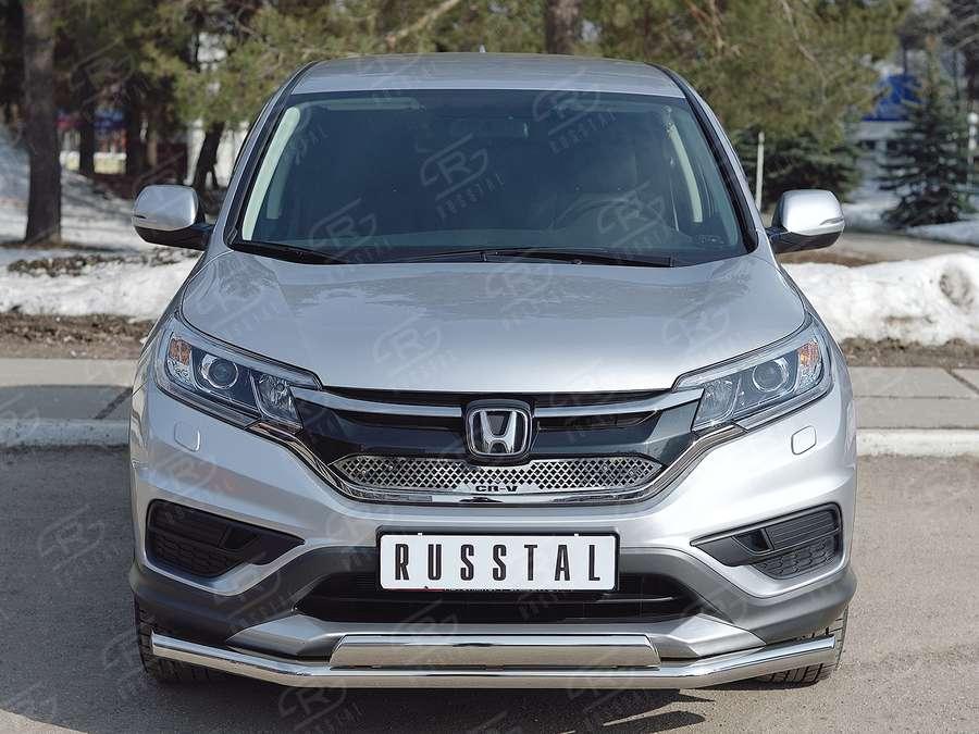 Защита переднего бампера d57/75х42 Honda CR-V 2015 2.0, Slitkoff HCRZ-002219