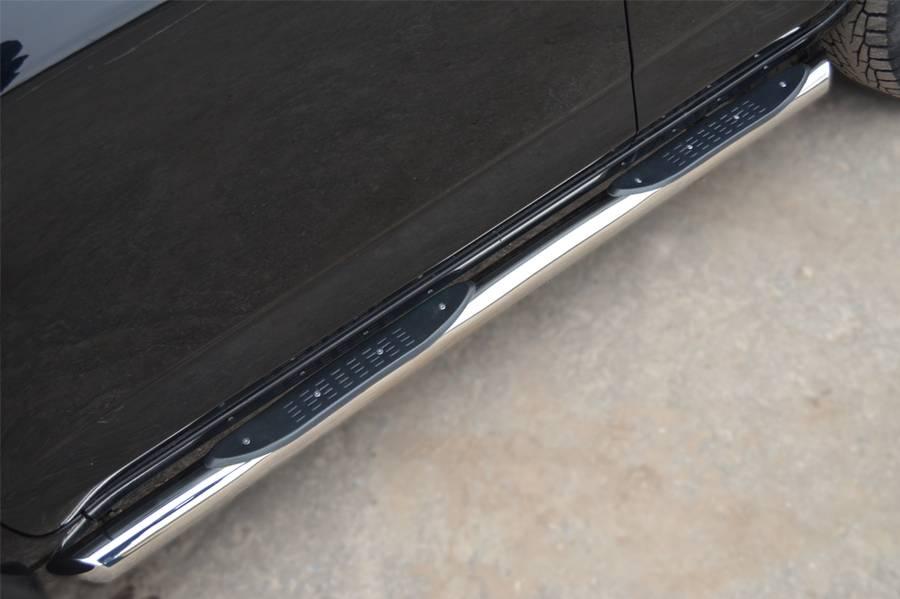 Пороги труба d76 с накладками вариант 1 для Toyota RAV 4 (обычная база) 2010, Slitkoff TRT-1001511