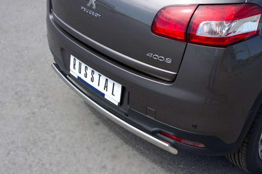 Защита заднего бампера d75x42 овал для Peugeot 4008 2012, Slitkoff P48Z-000539