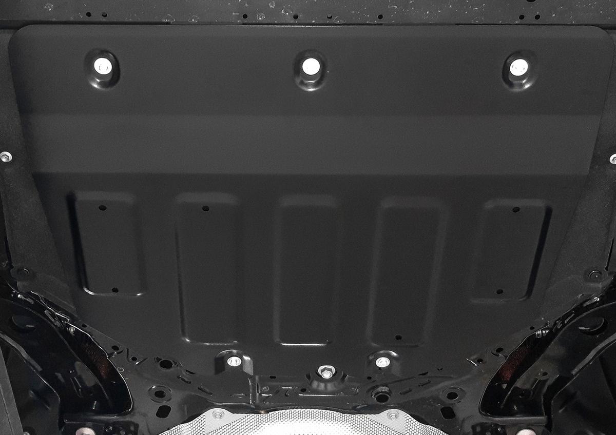 Защита картера и КПП АвтоБроня для Mazda 3 BP (V - 1.5 (120/150 л.с.)) АКПП 2019-2020, штампованная, сталь 1.8 мм, с крепежом, 111.03827.1