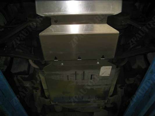 Защита  картера (2 части) Cadillac Escalade 2006-2014 V-6.2, ALFeco, алюминий 4мм, арт. ALF3701al