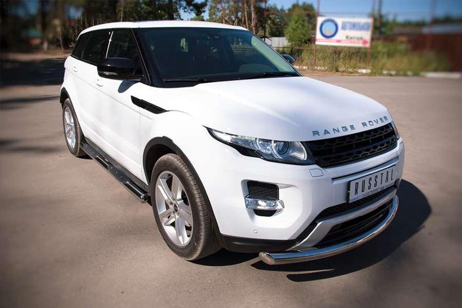 Пороги труба d76 с накладками вариант 3 для Land Rover Evoque Dynamic 2011, Slitkoff REDT-0006623