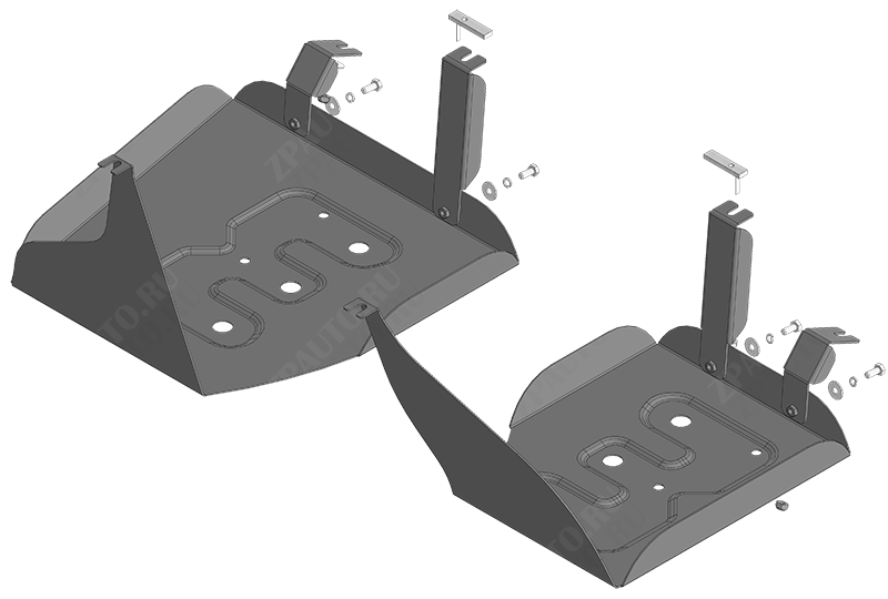 Защита стальная Мотодор (Абсорбер, Топливный бак), 2 мм,  KGM Torres  2023- арт. 72802