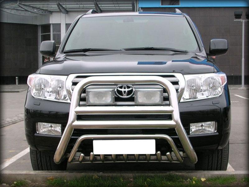 Дуга передняя высокая d-76 (перемычки 60) с доп. защитой картера d-43  для Toyota Land Cruiser 200 2007-2012, Технотек LCN_1