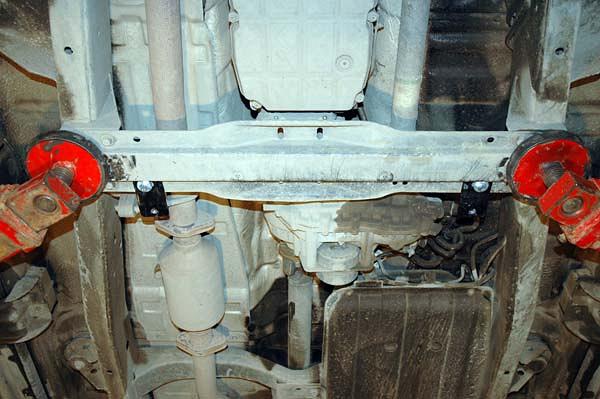 Стальная защита картера и КПП на SsangYong Rexton автомат. КПП, сталь 2,5 мм, Sheriff (Шериф) 29.1058