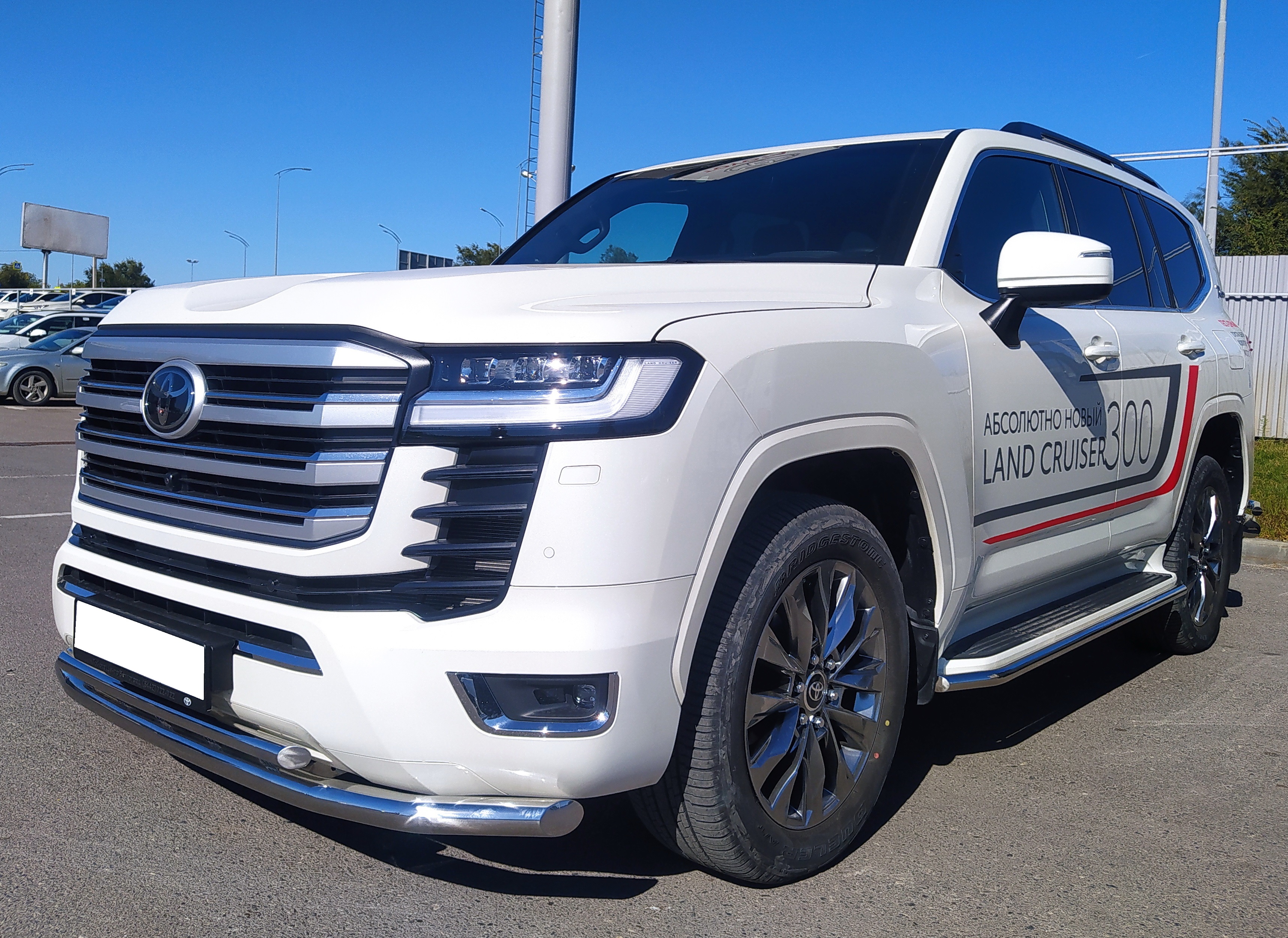 Защита переднего бампера двойная для автомобиля TOYOTA Land Cruiser 300 2021 арт. TLCU300.21.03