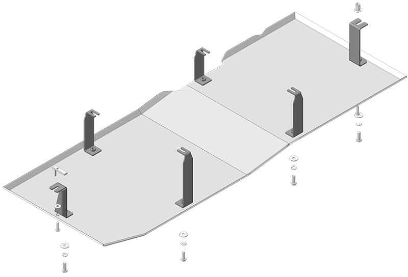 Защита алюминиевая Мотодор (Топливный бак), 5 мм, алюминий для Mercedes-benz Vito  2009-2014 арт. 31204