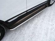 Пороги с площадкой (нерж. лист) 42,4 мм для автомобиля Chery Tiggo 5 2014-, TCC Тюнинг CHERTIG514-13
