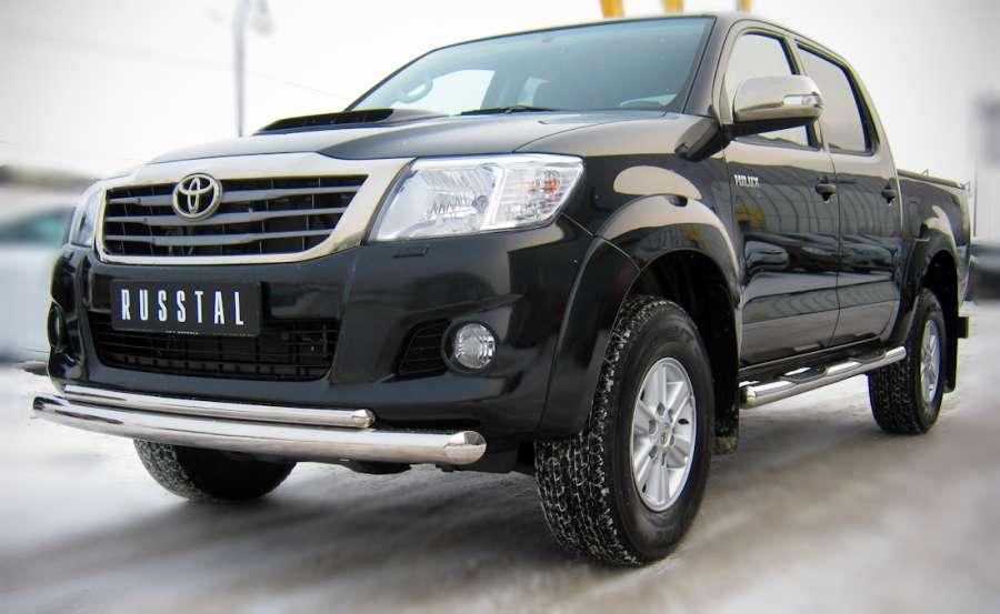 Защита переднего бампера d76/42 для Toyota Hilux, Slitkoff TLZ-000005
