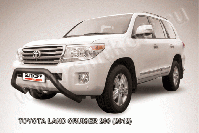 Кенгурятник d76 низкий широкий мини черный Toyota Land Cruiser 200 (2012-2015) , Slitkoff, арт. TLC2-12-009B