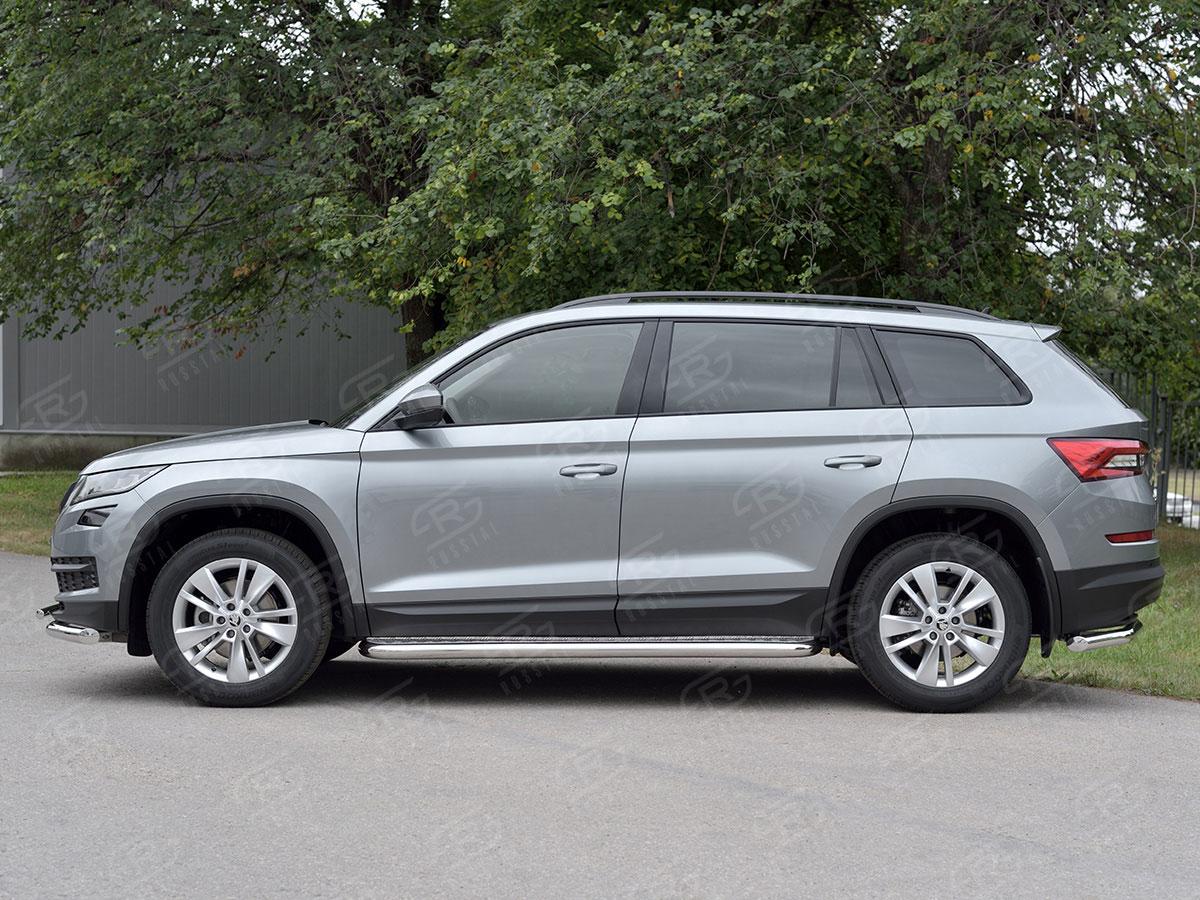 Пороги труба d57 с листом вариант 2 на Skoda Kodiaq, Slitkoff SKKL-0027742