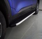 Пороги алюминиевые с пластиковой накладкой (1720 из 2-х мест) для автомобиля Kia Seltos 2020- TCC Тюнинг арт. KIASELT20-20AL