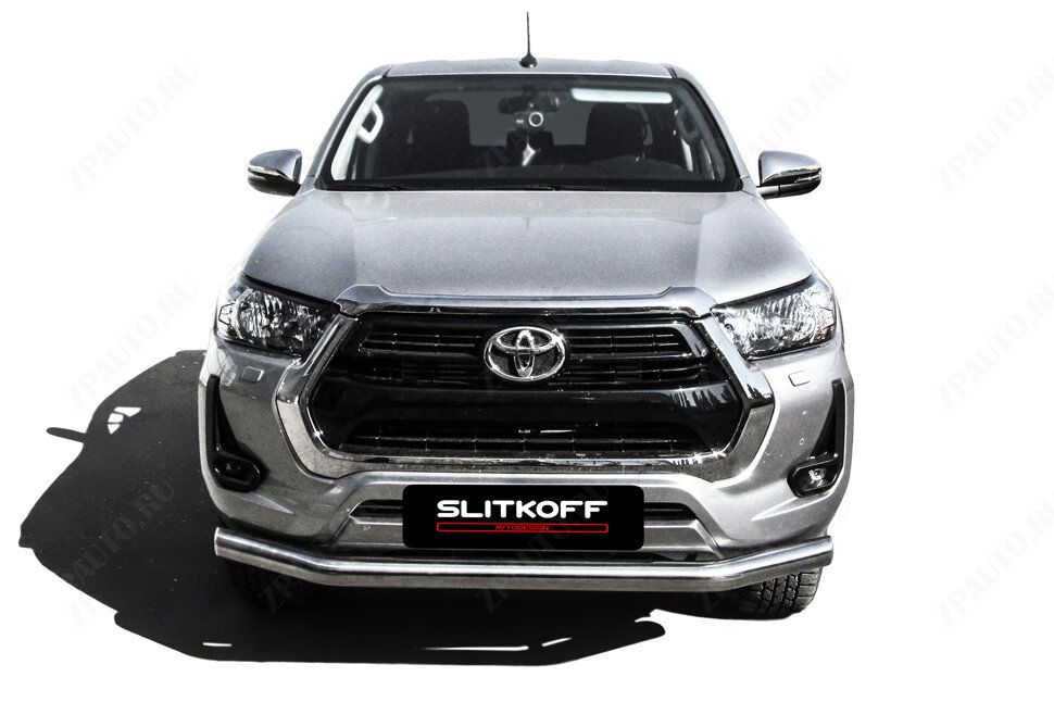 Защита переднего бампера d76 Toyota Hilux (2020-2023) , Slitkoff, арт. THL20-003