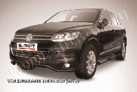 Защита переднего бампера d57 волна черная Volkswagen Touareg (2010-2014) , Slitkoff, арт. VWTR-001B