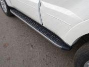 Пороги алюминиевые с пластиковой накладкой (карбон серые) 1820 мм для автомобиля Mitsubishi Pajero IV 2014- TCC Тюнинг арт. MITPAJ414-17GR