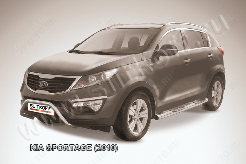 Кенгурятник d57 низкий мини Kia Sportage (2010-2016) , Slitkoff, арт. KSP010-001