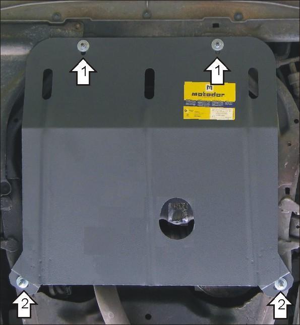 Защита стальная Мотодор (Двигатель, Коробка переключения передач), 2 мм, Сталь для Opel Vectra B 1995-2002 арт. 01506