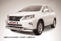 Защита переднего бампера d76+d57 двойная Lexus RX-350 RX-270 (2012-2015) Black Edition, Slitkoff, арт. LRX35-12.001BE