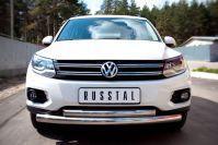 Защита переднего бампера d76/57 для Volkswagen Tiguan Track&Field Track&Style 2011-2016, Slitkoff VGZ-000491
