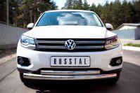 Защита переднего бампера d76/63 для Volkswagen Tiguan Track&Field Track&Style 2011-2016, Руссталь VGZ-000491