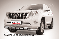 Защита переднего бампера d76+d57 двойная с профильной ЗК Toyota Land Cruiser Prado J150 (2013-2017) , Slitkoff, арт. TOP14-001