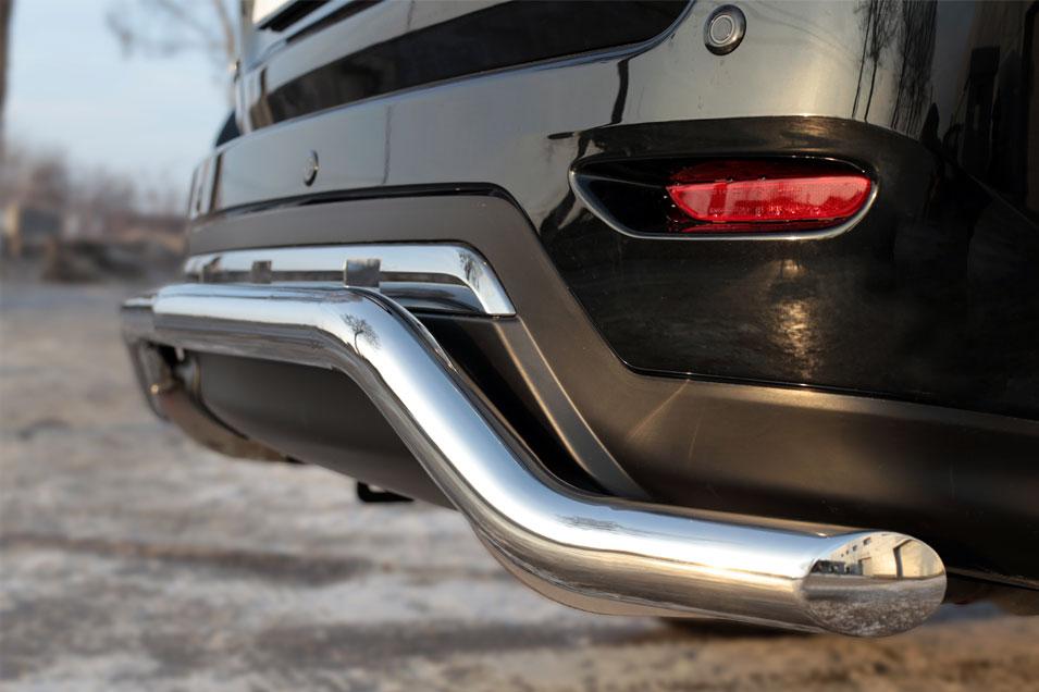 Защита заднего бампера d57 волна для Nissan Pathfinder 2014, Slitkoff NPZ-002027