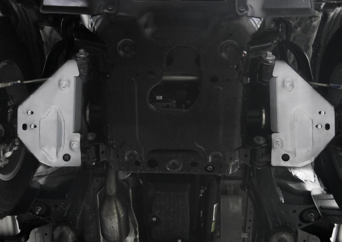 Защита передних рычагов Rival для Toyota Hilux VIII 4WD 2015-2018 (устанавл-ся совместно с 2333.5710.1.6/333.9502.1) , алюминий 6 мм, с крепежом, 2 части, 2333.9525.1.6